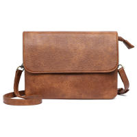 Bolso bandolera minimalista negro para mujer - Bolso de hombro vegano con múltiples bolsillos, cierre en tono dorado y correa ajustable, bolso elegante para todos los días, bolso bandolera pequeño - details 1