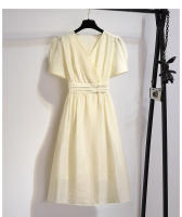 Vestido Tencel exquisito de alta gama para mujer, nuevo estilo de verano, adelgazante y temperamento francés, cuello de estilo europeo de alta gama - details 5