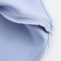 TRAFZA-vestido Retro con cuello en V para mujer, vestido de noche de fiesta azul con cremallera, textura de satén de seda, decoración hueca, espalda cruzada, Verano - details 9
