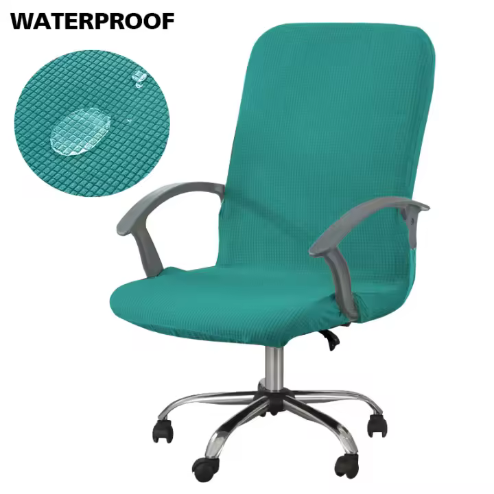 Sillas de ordenador y oficina de jacquard Cubierta del asiento, cubierta impermeable elástica desmontable para sillas de juego - 1