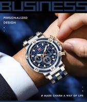Reloj informal de negocios de lujo para hombre, reloj de pulsera de cuarzo resistente al agua, cronógrafo luminoso de acero inoxidable a la moda para el trabajo - details 4