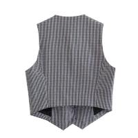 OUWU- Chaleco sin mangas para mujer, chalecos elegantes con cuello en V y una sola botonadura, blusas blancas elegantes - details 5