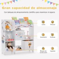 Estantería Infantil de Madera y Tela 5 Estantes y 2 Cajones Ideal para Dormitorio Salón Guardería - details 3