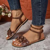 Sandalias planas con decoración de flores para mujer, zapatos de playa ligeros y cómodos, vestido Floral blanco a la moda, verano 2025 - details 14