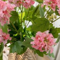 Flores de hortensias artificiales de lujo, rama de flores de hortensias de plástico realista, flor falsa elegante, decoración para sala de estar - details 10