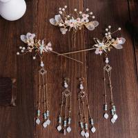 Tocados de novia de aleación, accesorios para el cabello de vestido de novia de colores claros de plástico, nuevo adorno colgante de estilo chino - details 8