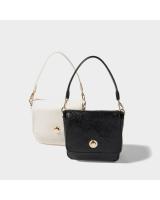 Bolso de mensajero de un hombro, nuevo bolso de axila para mujer, bolso de cuero suave blanco y negro. - details 21