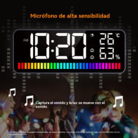 Reloj Electrónico LED recoger luz RGB ritmo luz multifunción Reloj Despertador Doble Carga Control de Sonido - details 2