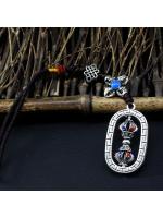 LLavero de campana de Vajra budista tibetana para hombre y mujer, colgante de joyería hecho a mano, cordón, campana de mano, cuerda tejida, colgadores de coche - details 5