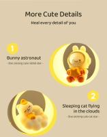 Luz nocturna de gato bonito Adornos de decoración creativos de dibujos animados para habitación de niños Carga de cabeza Luces LED suaves Regalo - details 7