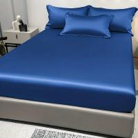 Sábana de Satén Moderna de Color Sólido Funda de Cama de Seda de Hielo para Dormitorio - details 1