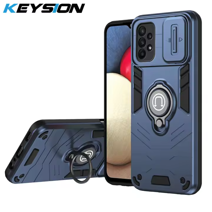 KEYSION-funda a prueba de golpes para Samsung A33, 5G, A23, A13, 4G, anillo de protección de cámara deslizante, soporte de teléfono, Galaxy A32, A22, M32 - 1