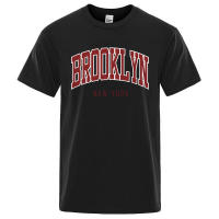Camiseta de algodón estampada de Brooklyn de Nueva York, ropa de verano transpirable, camiseta holgada informal para hombres - details 7