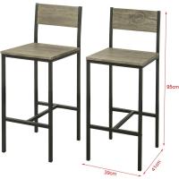FST53X2 Lote de 2 taburetes con Respaldo,Taburete de Bar, Capacidad hasta 100 Kg,H95cm, ES (2 Taburetes-1) - details 2