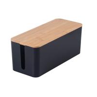 Cubierta de bambú y madera caja de control de polvo enchufe panel de enchufe caja de almacenamiento caja organizadora de alambre - details 5