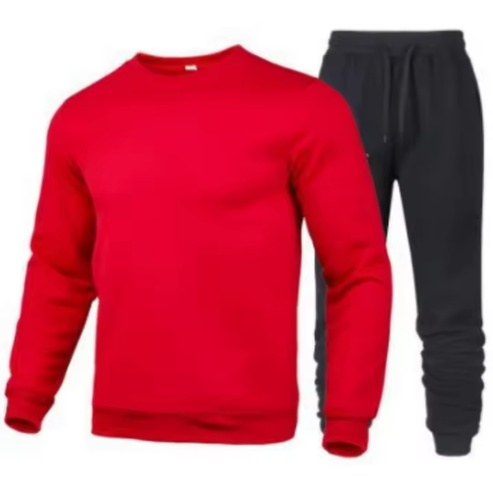 2025 Tre deportivo informal de dos piezas para hombres y mujeres, suéter de cuello redondo, pantalones de otoño, Color sólido - 1