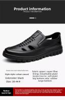 👍 🧡 🤞   Zapatos de hombre 2025 verano nuevo hueco de suela suave zapatos de cuero fresco bolsa transpirable cabeza sandalias de hombre casual cuero papá zapatos - details 0