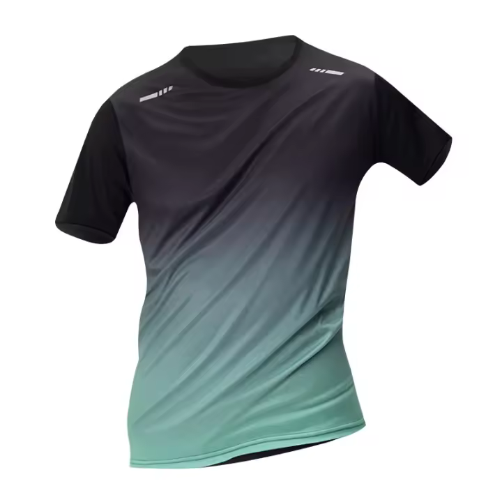 Paquete de 4/1/2 ropa deportiva de secado rápido con gradiente para hombres, ocio para adolescentes, Joker, manga corta, varios tamaños, colores mezclados, para correr y Fitness - 1