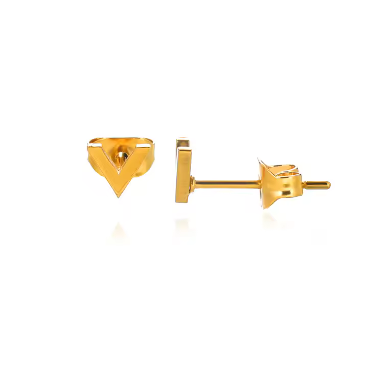 Pendientes Stud Letra V Para Mujer Joyería Minimalista De Acero Inoxidable Arete Piercing Regalo Accesorios De Moda - 1