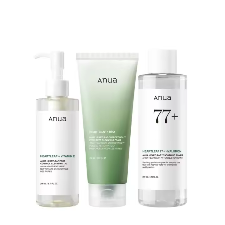 Anua Heartleaf limpiador facial y espuma de limpieza profunda, tónico calmante, control de poros, cuidado suave de la piel coreana - 1