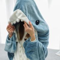 TRAFZA-pijama holgado de franela para niños y adultos, saco de dormir de tiburón de dibujos animados, una pieza, manta para el hogar, lindo chal de tiburón, regalo - details 3