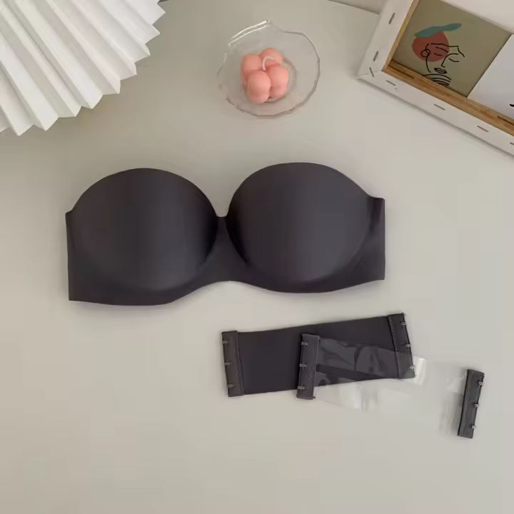 Push-up en la espalda sin anillo de acero con cinturón de extensión sujetador Invisible sujetadores para mujer envoltura en el pecho sin correas Bralette sujetador Sexy sin tirantes - 1