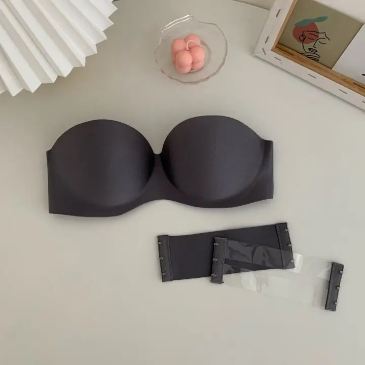 Push-up en la espalda sin anillo de acero con cinturón de extensión sujetador Invisible sujetadores para mujer envoltura en el pecho sin correas Bralette sujetador Sexy sin tirantes - 1