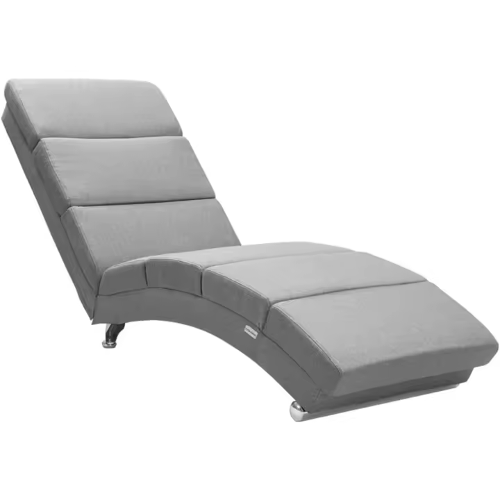 Chaise Longue Tumbona XXL London 186x89x55cm Sillón Ergónomico de Salón Oficina 180Kg Tela Gris - 1