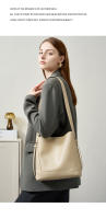 Minimalista Bolsa de Hombro de Cuero de Vaca para Mujeres de Gran Capacidad Bolsa de Hombro de Cuero Auténtico - details 13