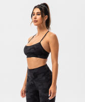SHINBENE Sujetador Deportivo de Yoga para Mujeres con Estampado Camuflaje Diseño de Espagueti y Tirantes Delgados Fitness Gimnasio XS-XL - details 3