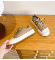 Pastel de queso nueva tendencia color coincidencia plataforma casual tablero zapatos versátil aumento de altura cabeza redonda zapatos blancos - details 26
