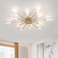 Goeco Luz de Techo LED Dorada 12 Cabezales, 12W, Montaje Directo, Eficiencia Energética - details 6