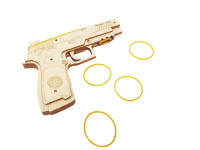 Kit de Modelo de Disparo Mecánico de Madera DIY P320 Juguete de Banda de Goma para Niños - details 9