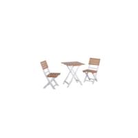 Conjunto de mesa y 2 sillas, muebles para jardín exterior, patio, terraza, silla plegable, respaldo reclinable a 4 niveles, textileno, marco de acero marrón - details 10