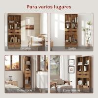 Estantería para Libros de Pie, Librería Vertical con 3 Compartimentos Abiertos, 2 Cajones y 1 Armario, Libreria Blanca de Almacenaje para Oficina, Salón, Dormitorio, Cocina, 30x24x158cm - details 16