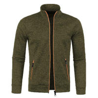 715 Suéter de punto con cremallera larga para hombre, mangas de terciopelo fino, top moderno, chaqueta grande, otoño e invierno - details 20