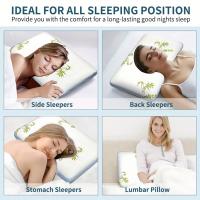 Almohada de espuma viscoelástica, ventilación, premium, funda de almohada lavable y de bambú, 1 unidad - details 5