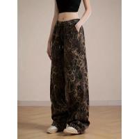 Pantalones de mujer con estampado de leopardo, pierna recta, cintura alta, XXL, cómodos, elásticos, tres informales - details 5