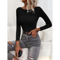 Primavera y otoño nuevo suéter con hombros descubiertos para mujer Top de punto - details 0