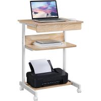 Mesa Ordenadora con Ruedas Pequeña Escritorio para Juegos con Cajón Espacio Límite Negro 79,5x56x51cm - details 0