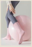 3 pares de calcetines de yoga sólidos para mujer, calcetines de yoga transpirables de algodón a media pantorrilla, calcetines deportivos antideslizantes con volantes para el suelo - details 8