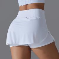 Faldas de tenis falsas de dos piezas con forro y bolsillos para mujer, pantalones cortos deportivos, bloque de sensación cero, ajuste delgado, elásticos, suaves, para yoga - details 5