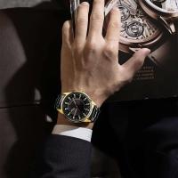 Reloj de Cuarzo CURREN 8406 Diseño Sencillo de Acero Inoxidable Negro Automático Correa de Cuero - details 16