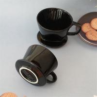 Taza de filtro de café, gotero de café de cerámica negra, soporte de goteo de filtro reutilizable L - details 4