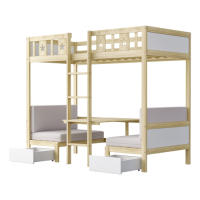 Cama de Alma de Madera 200*90 cm 2 en 1 Cama-Escritorio Autoconstruida, Tres Cajones Grandes - details 5