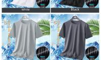 Camiseta de manga corta de seda de hielo para hombre, camiseta informal cómoda y holgada, color sólido, versátil para todas las estaciones - details 7
