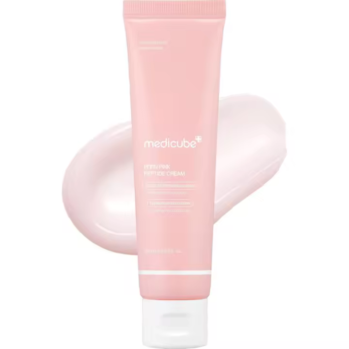 Crema calmante rosa medicube, niacinamida, hidratante y reafirmante, tono de piel desigual, cuidado de la piel coreano (1,69 fl oz (paquete) - 1