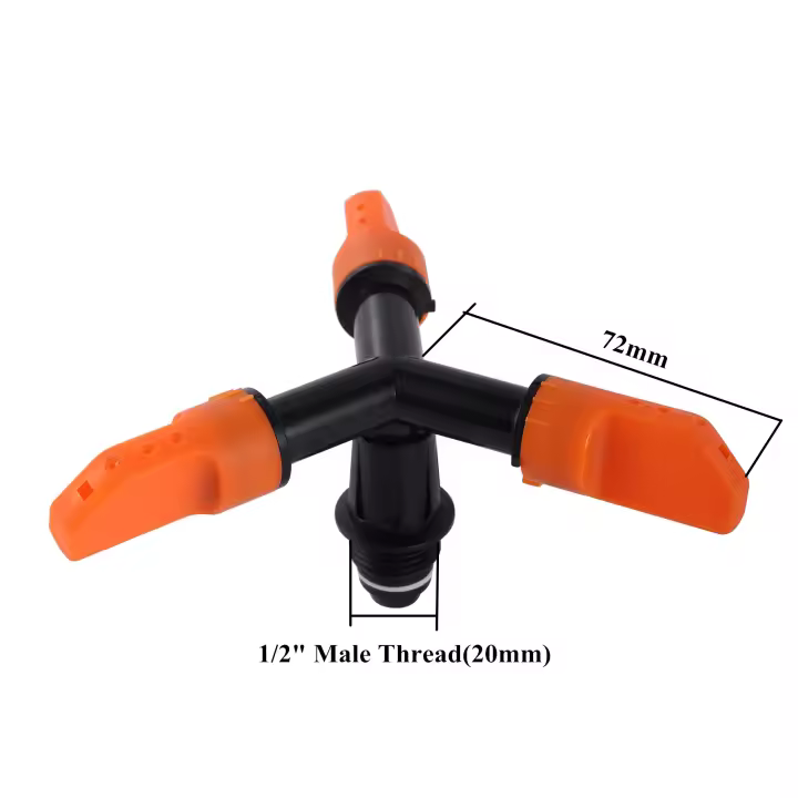 Aspersores de agua giratorios ajustables para césped, boquilla de acoplamiento rápido de rosca de 360 pulgadas, suministros de riego de jardín, 1/2 grados - 1