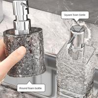 Dispensador de jabón transparente recargable, botella de jabón líquido prensado a prueba de herrumbre, contenedor de loción y jabón impermeable de 300ml/400ml para cocina - details 11