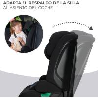 Silla de Coche para Niños Amplia, Suave, Arnés de 5 Puntos, Ajuste de Cabeza, Reductor Modular, Negro - details 7